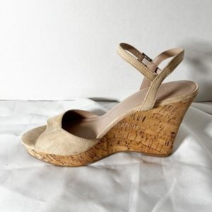 Charles by Charles David Lambert Cork Wedge Sandal in Nude (Tan) Size 9.5 NWOT‎